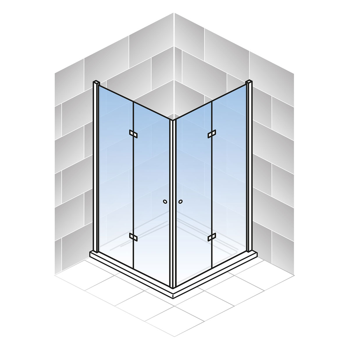 Schulte Drehfalttür Alexa Style 2.0 Eckeinstieg Bild 5