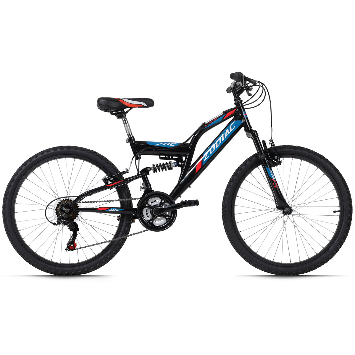 KS Cycling Kinder-Mountainbike Fully 24'' Zodiac schwarz-rot RH 38 cm 
