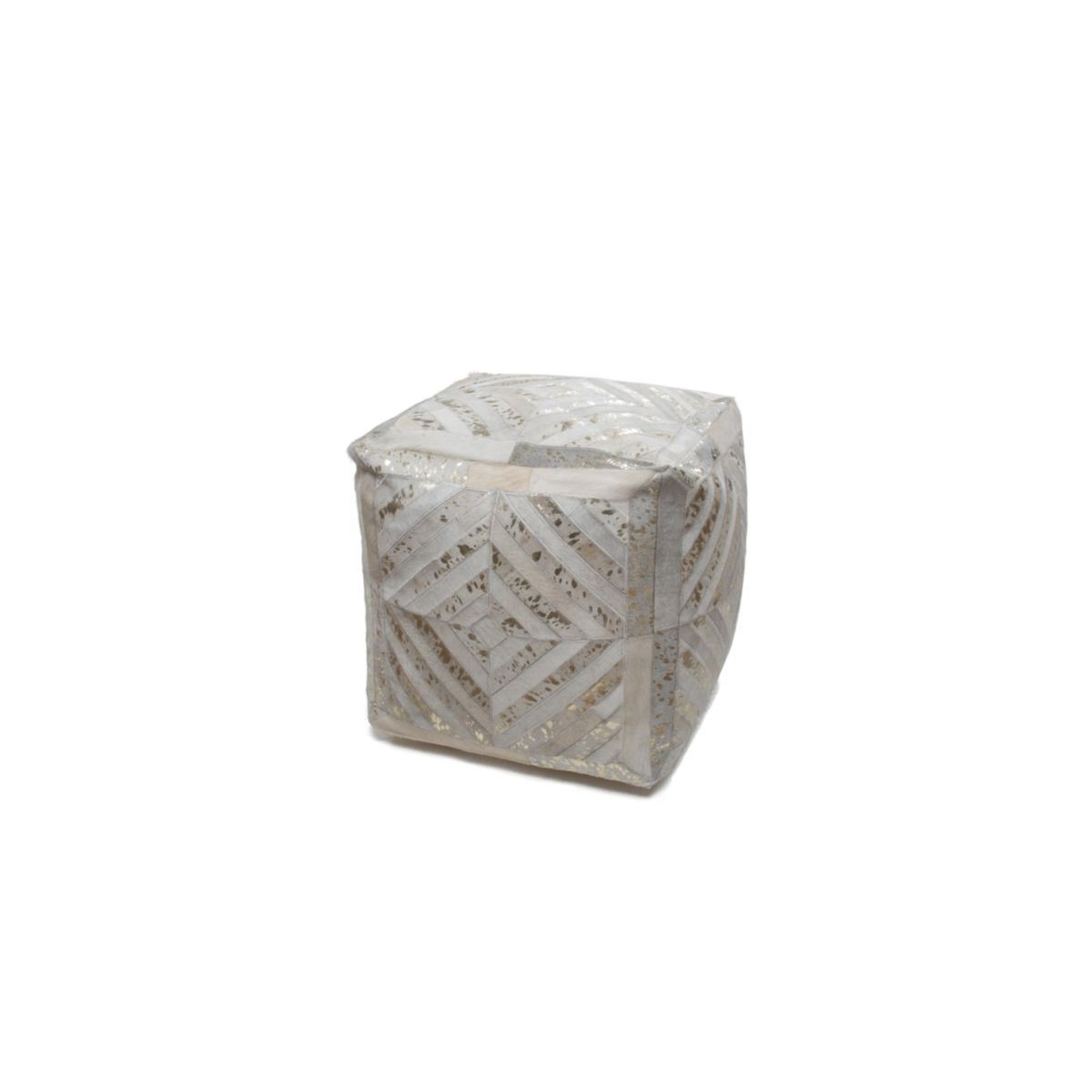 Pouf Hocker Spark 410 elfenbein gold 45x45cm