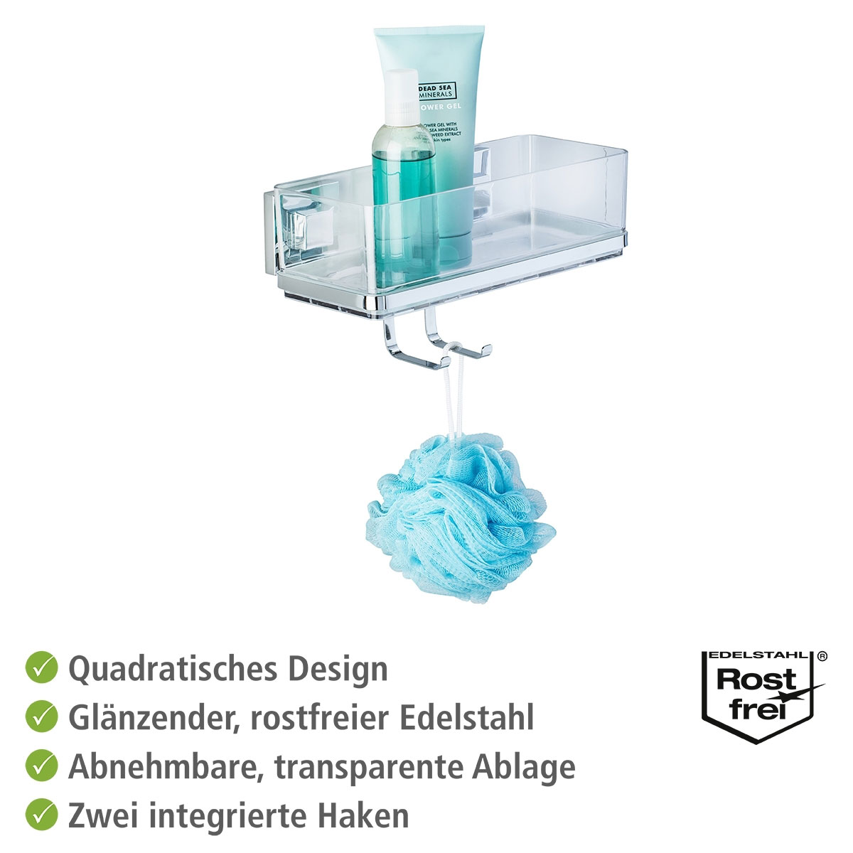 Wenko Vacuum-Loc Wandablage Quadro mit Haken Bild 3