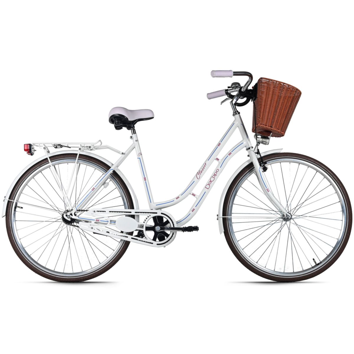DaCapo Damenrad 28'' Classic Premium Weiß 1 Gang RH 53 cm mit Korb