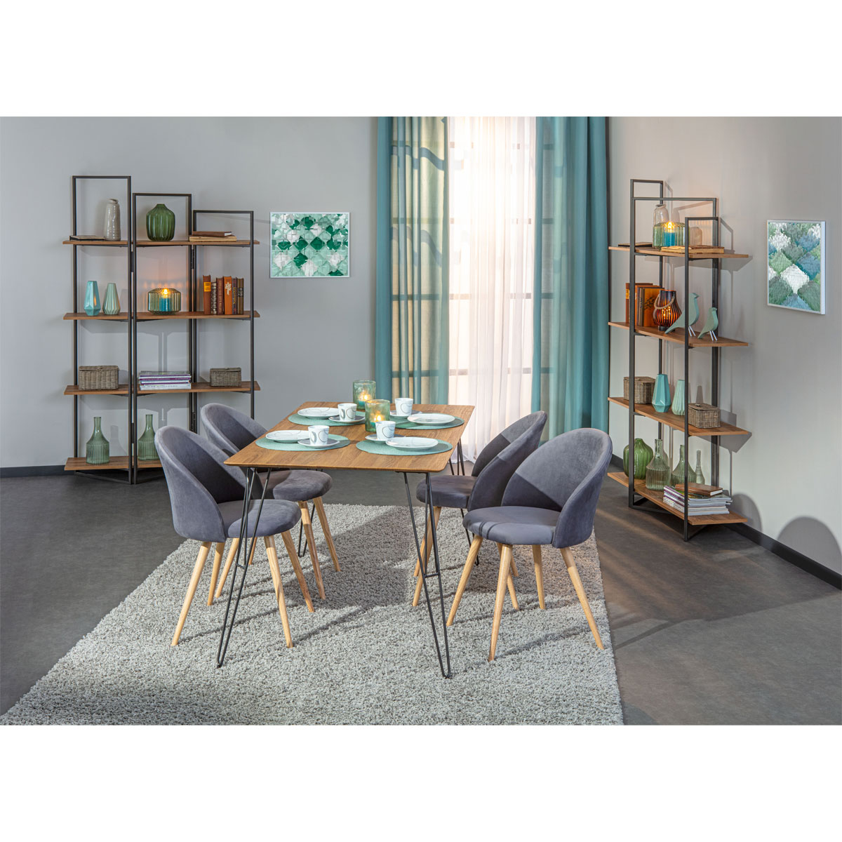 Tisch „Tacona“, Metall, Eiche Artisan Bild 3