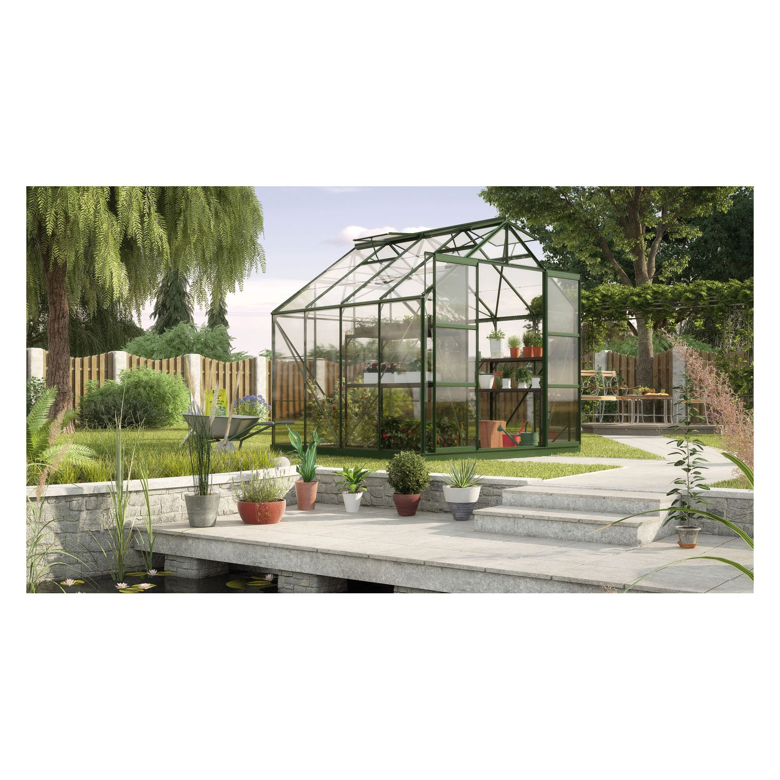 Vitavia Gewächshaus Uranus 6700 6,7m² 3 mm Einscheibensicherheitsglas grün