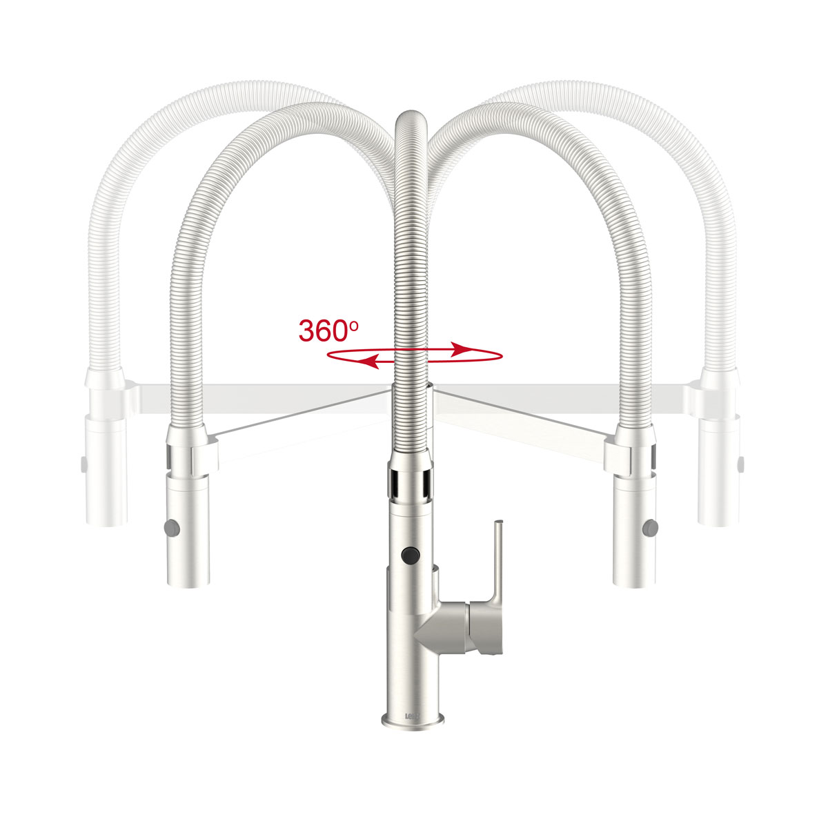 Lenz  Küchenarmatur ALUNA mit Pendelbrause Edelstahloptik Bild 5