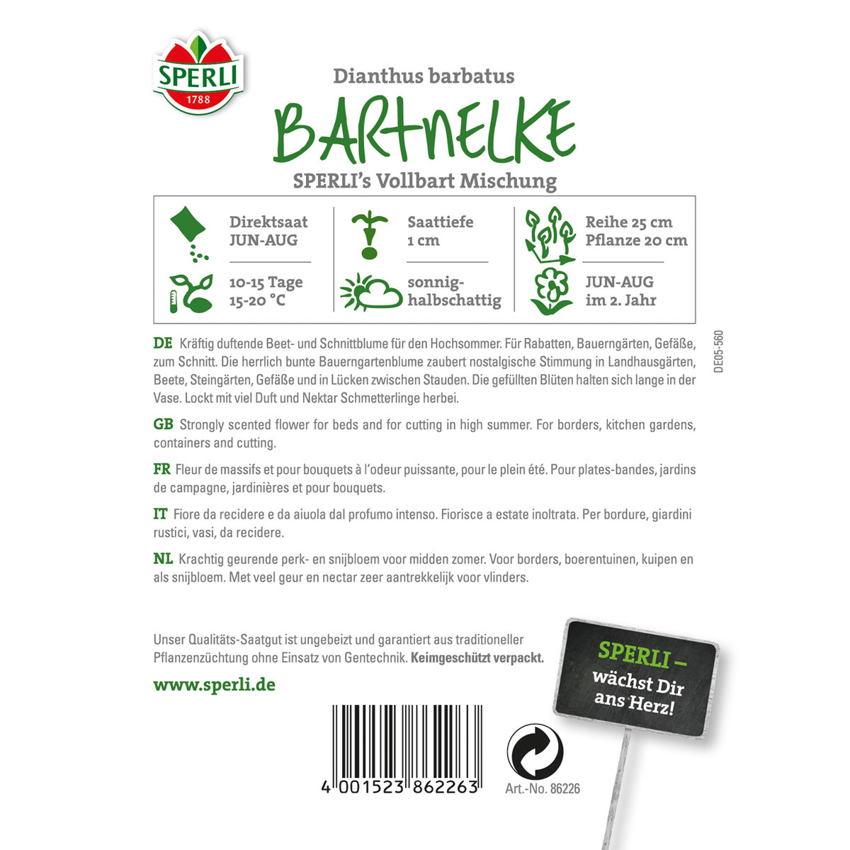 Sperli Bartnelken ngs Vollbart Mischung Bild 2