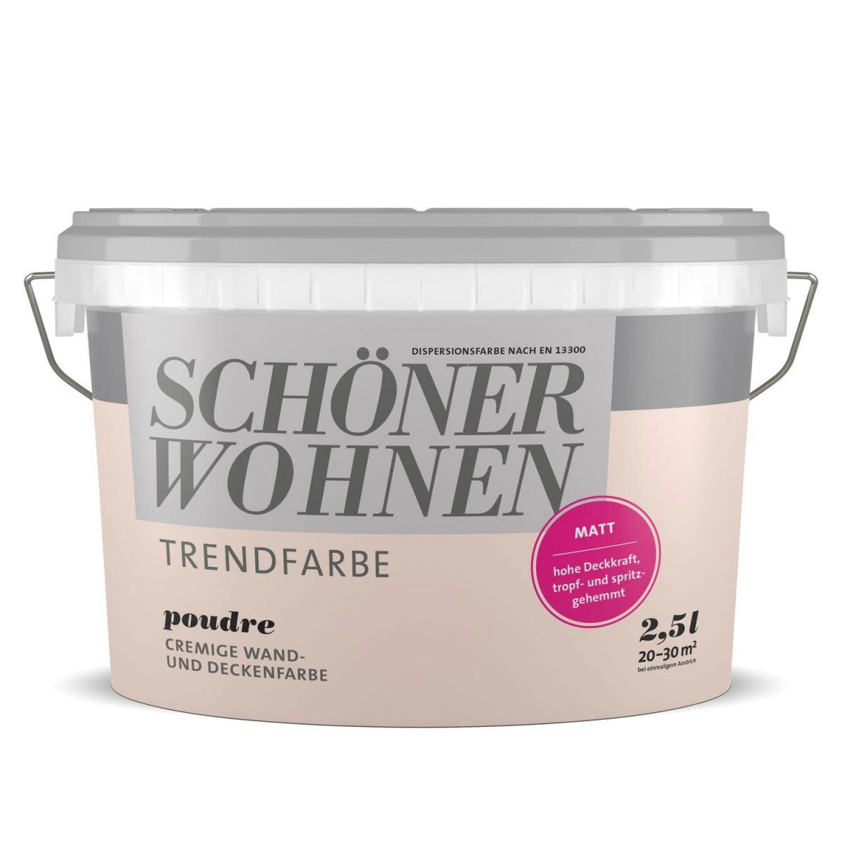 Schöner Wohnen Farbe Trendfarbe Poudre matt 2,5 L Bild 1