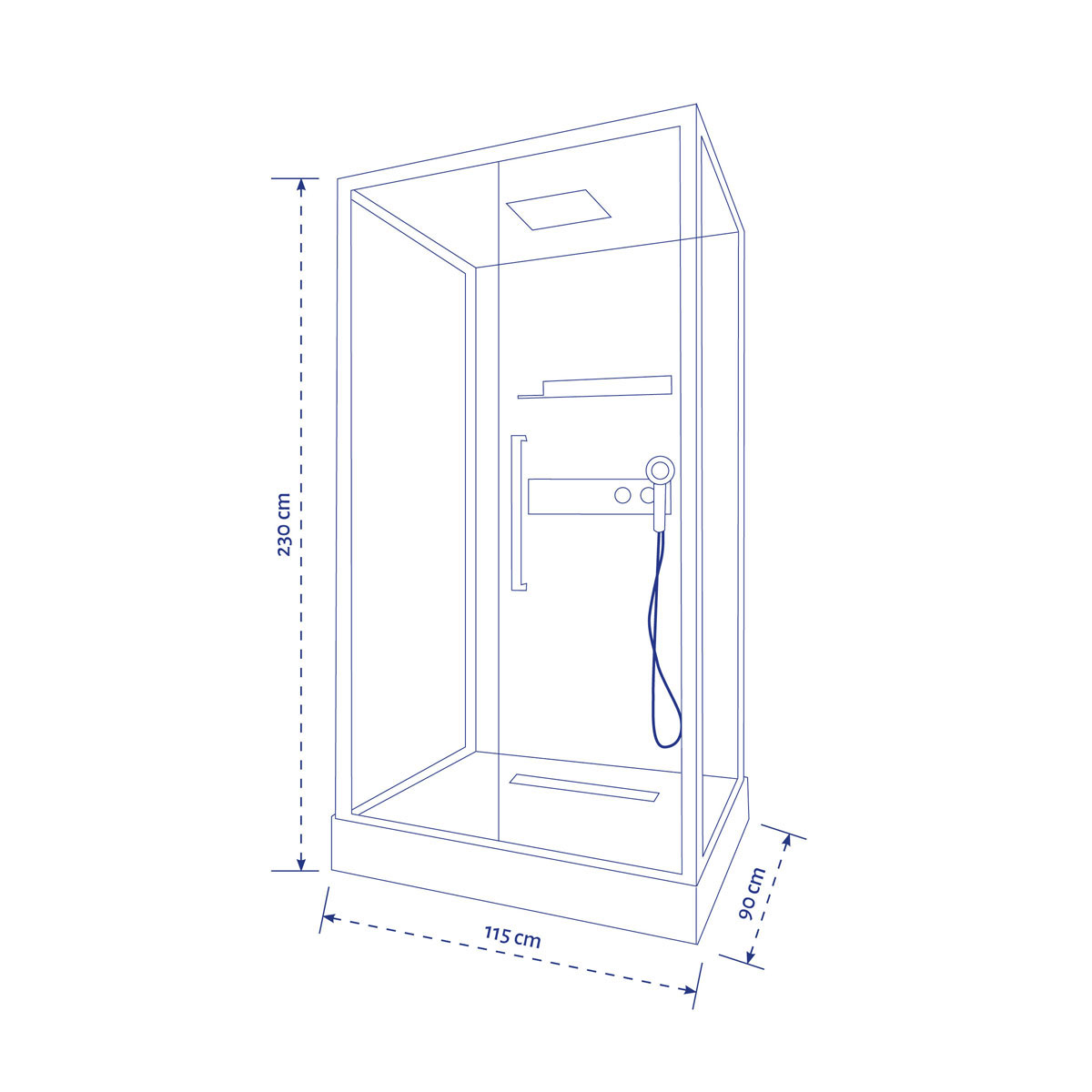 Aurlane Komplettdusche Phantom 3 90 x 115 x 215 cm Bild 4