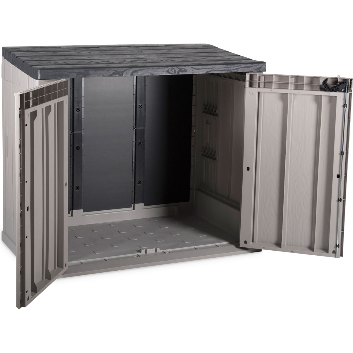 dobar Mülltonnenbox verschließbar 129,5 x 74,5 x 111 cm taupe/anthrazit Bild 2