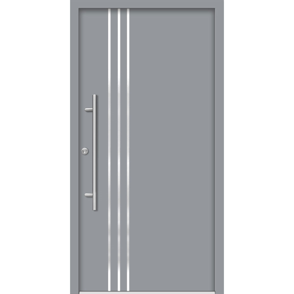 SplenDoor  Premium-Haustür Passivedoor Kalmar energiesparend grau 100 x 210 cm links