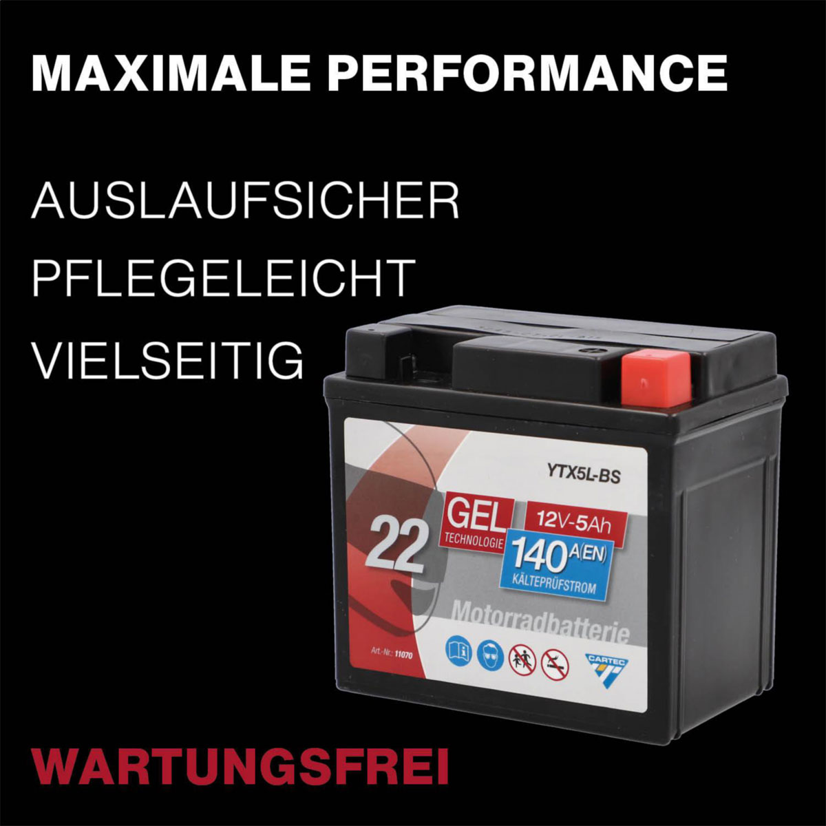 Batterie GEL YTX5L-BS 5Ah 140A Bild 7