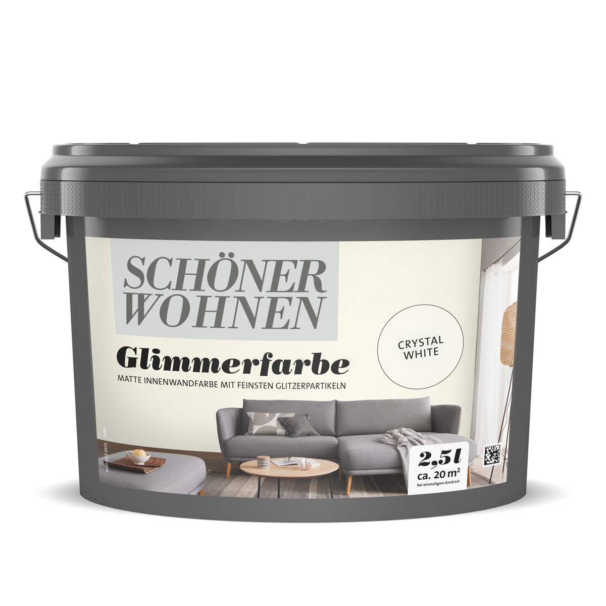 Schöner Wohnen Farbe  Wandfarbe Glimmerfarbe crystal white 2,5 Liter Bild 1