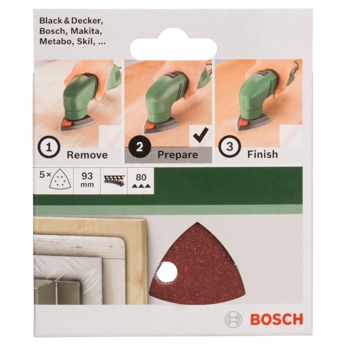 Bosch  DIY Deltablatt 9,3 cm G80 Klett 5 Stück Bild 2