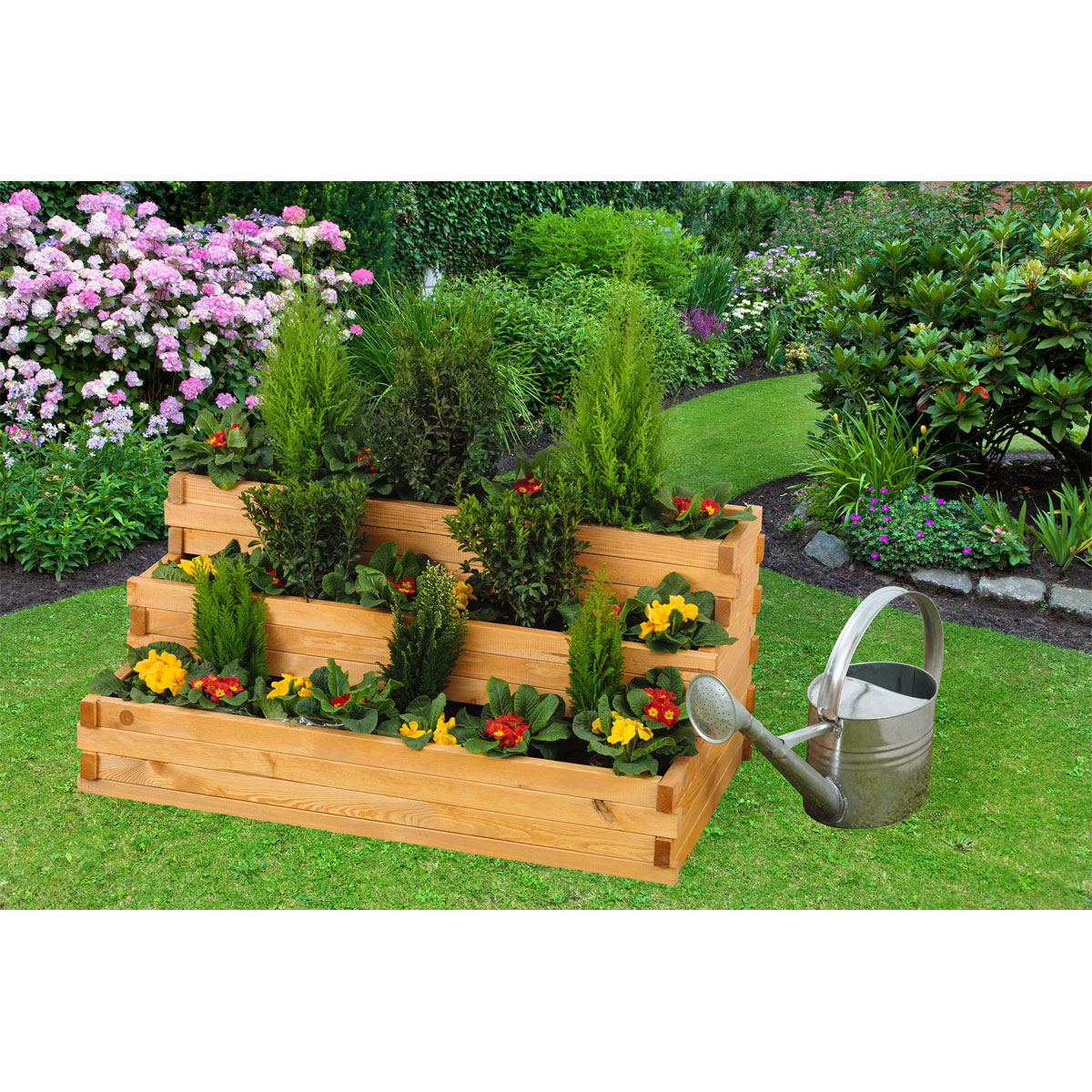 Promadino Pflanzkastentreppe Volterra mit Pflanzfolie