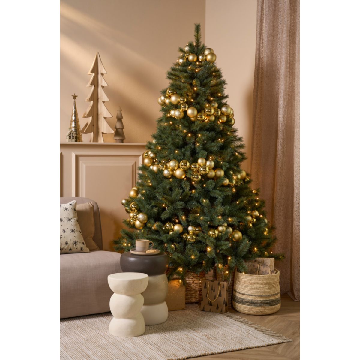 Norwood Weihnachtsbaum grün warm weiß LED 185x119cm cm mit Timer & Dimmer Bild 4