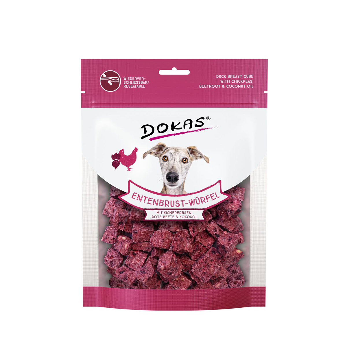Dokas Snack Entenbrust-Würfel Kichererbsen 150g