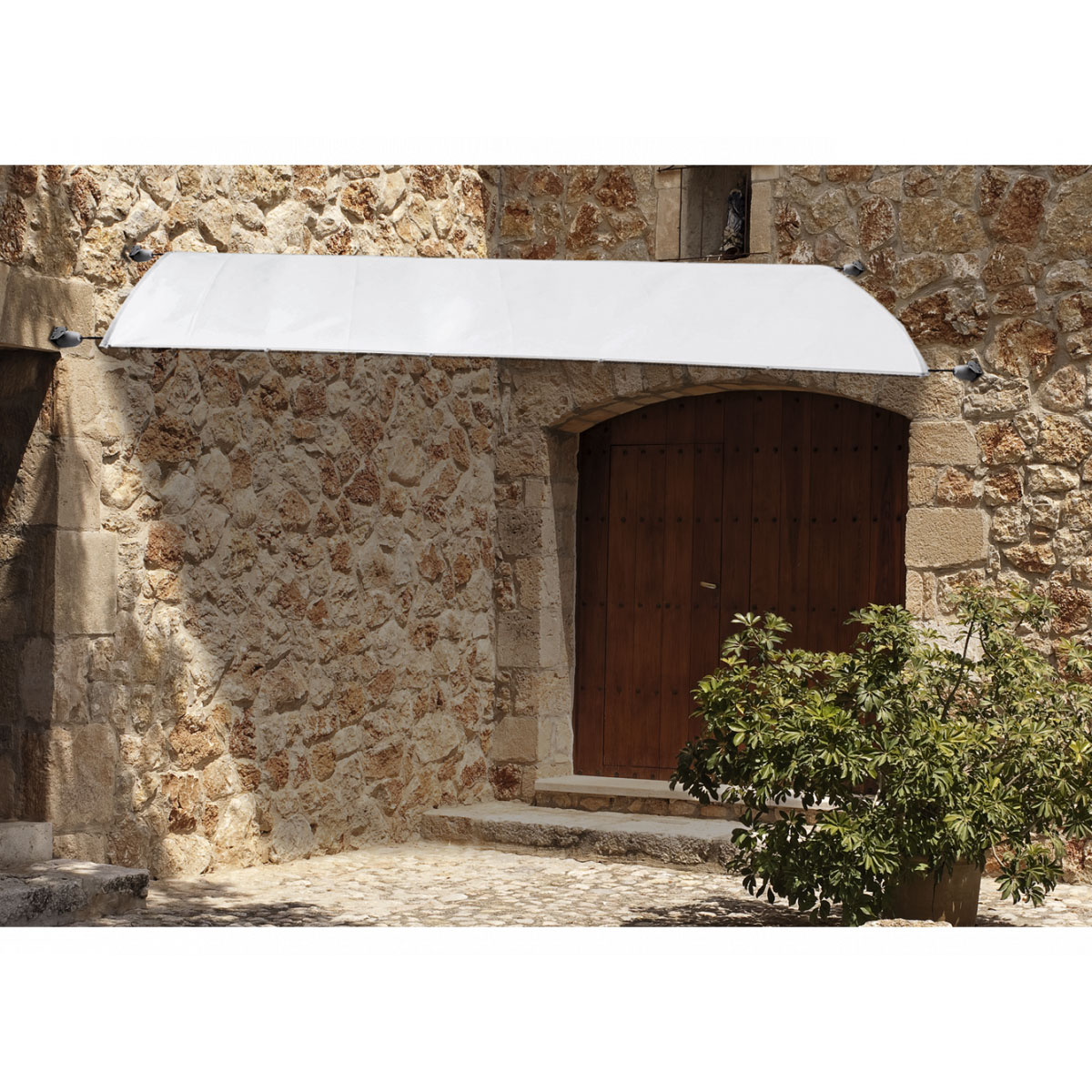 Seilspann-Markise 330 x 200 cm weiß inkl Montagematerial Bild 2