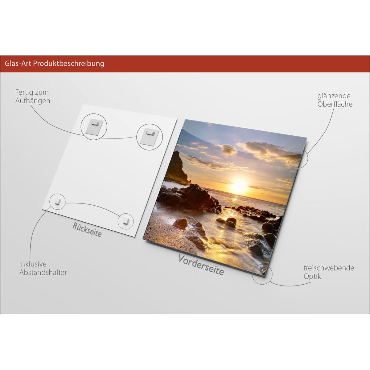 Glas-Art Island 50 x 50 Glasbild Bild 3