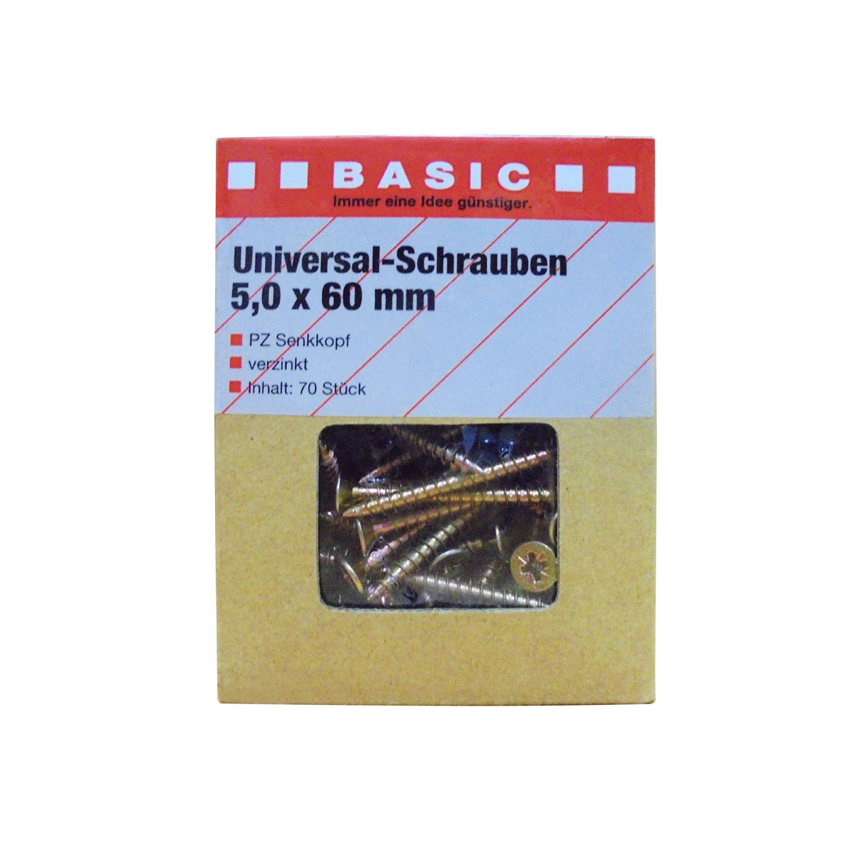 Basic Universalschraube 5,0 x 60 mm PZ 70 Stück