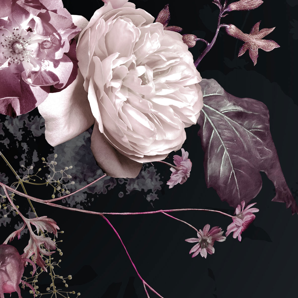 Komar  Vlies Fototapete Bouquet Noir 200x250 cm Bild 3