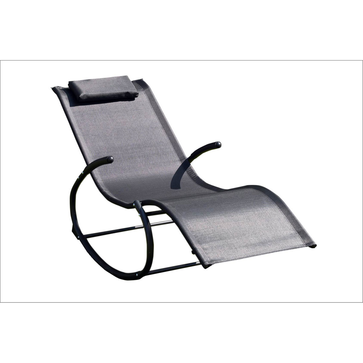 Chillroi Schaukelgartenstuhl schwarz Gartenliege Liegestuhl Sonnenliege  Bild 1