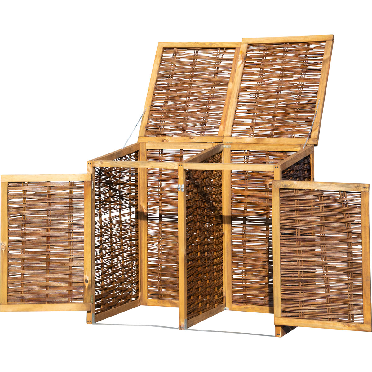 dobar Holz-Mülltonnenbox 125 x 80 x 115 cm braun Bild 6