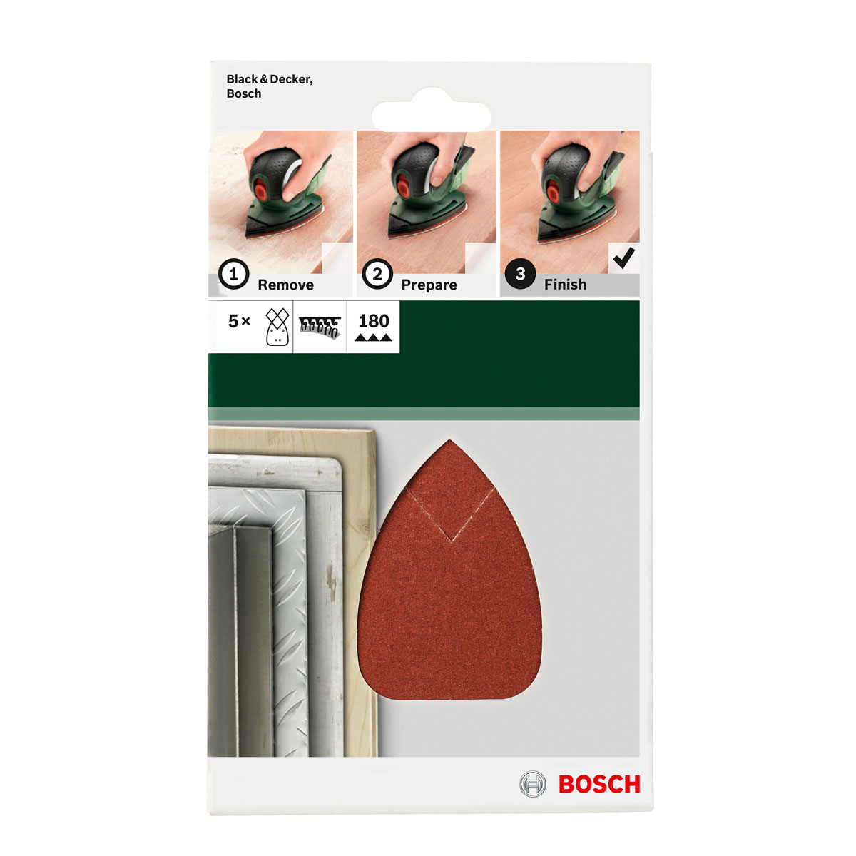 Bosch Professional Schleifblatt 95 x 135 mm G180 Klett Bild 2