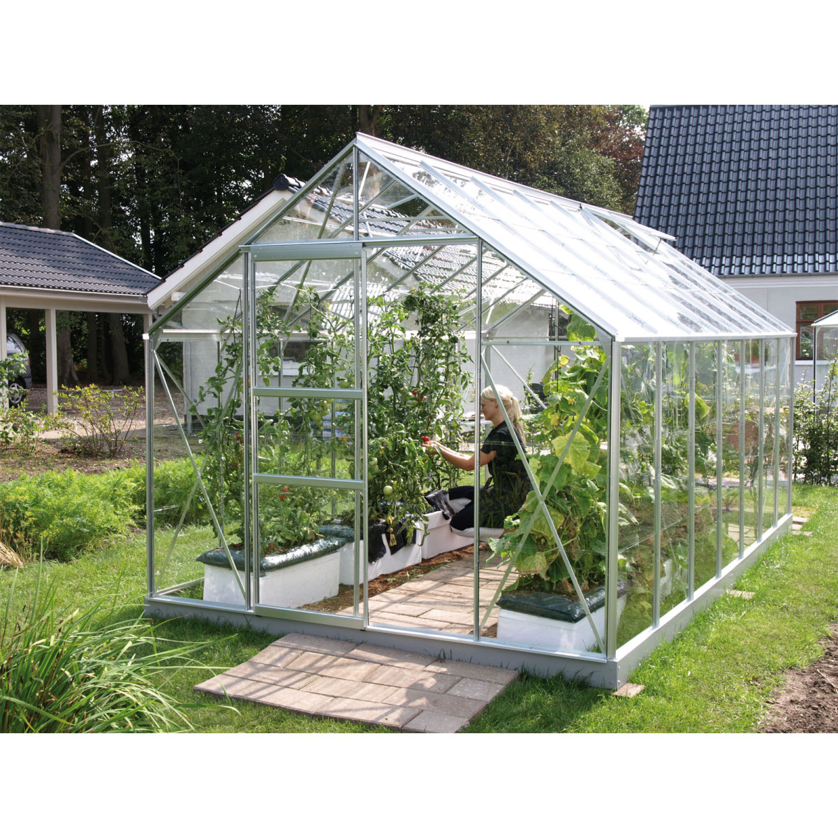 Vitavia Gewächshaus Merkur 11500 11,5m² 3 mm Einscheibensicherheitsglas silber Bild 1