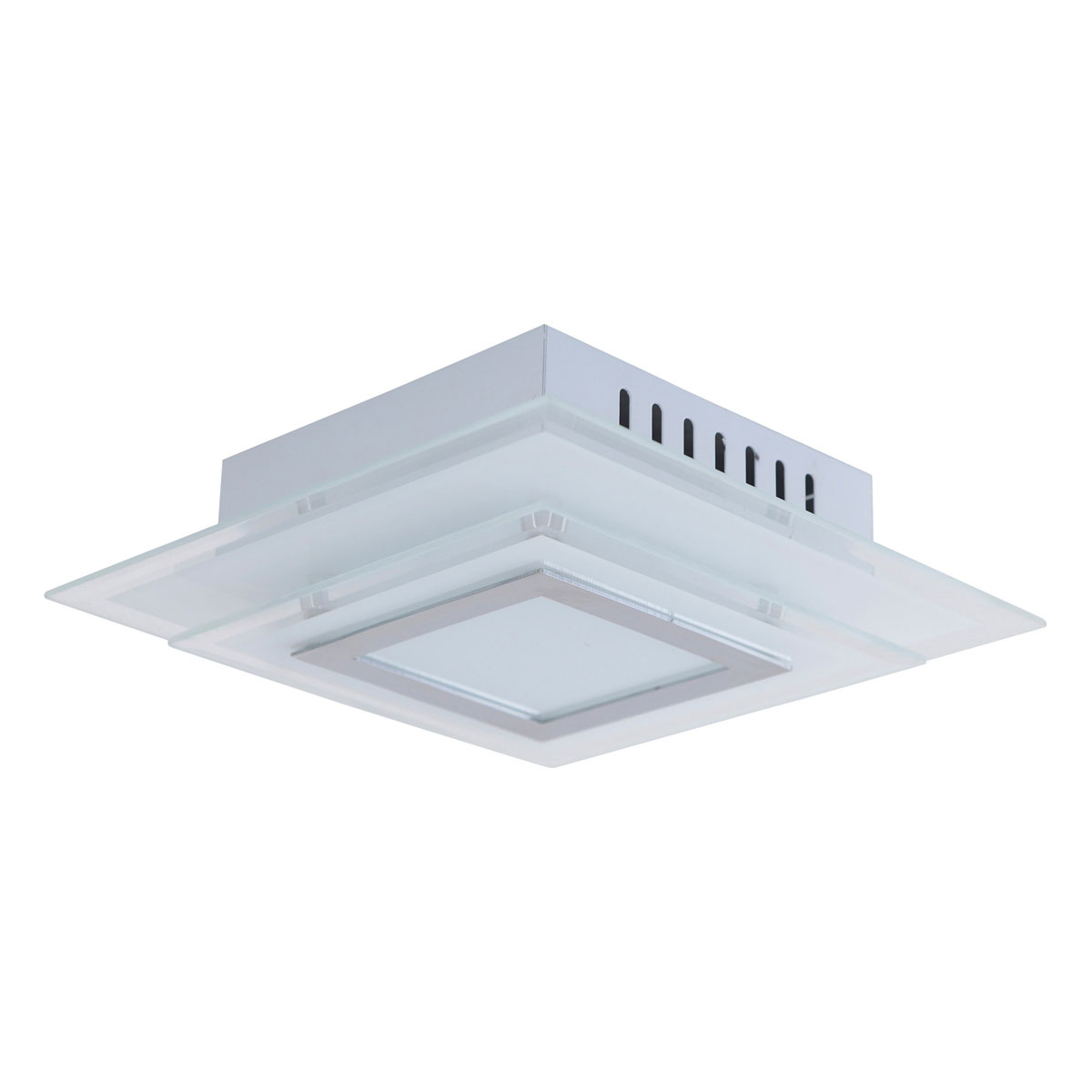 Naeve LED DL Lucca Metall/Glas silberLxBxH: 28x28x7,5cm Bild 1