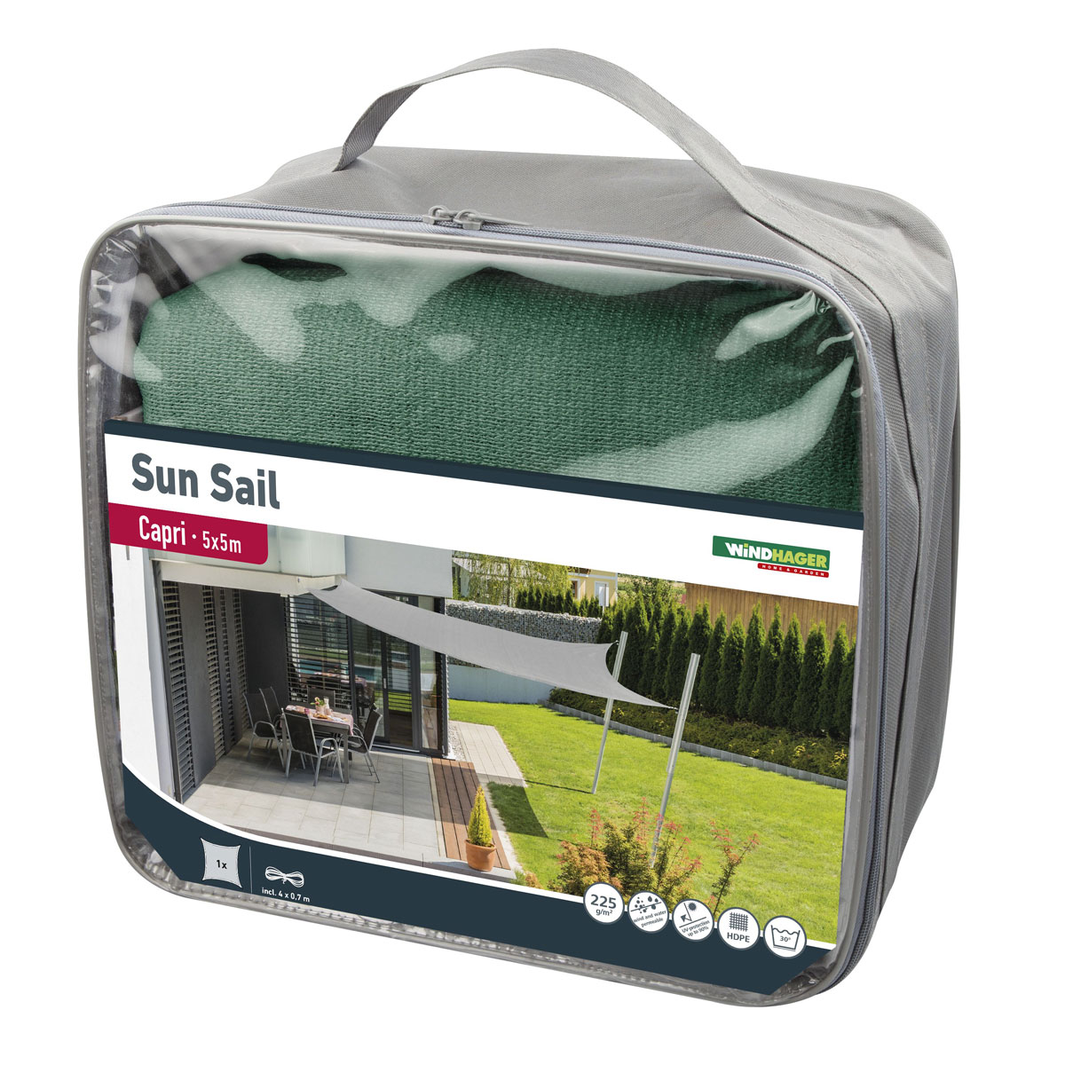 Vierec-Segel Capri 5 x 5 m olive Bild 4