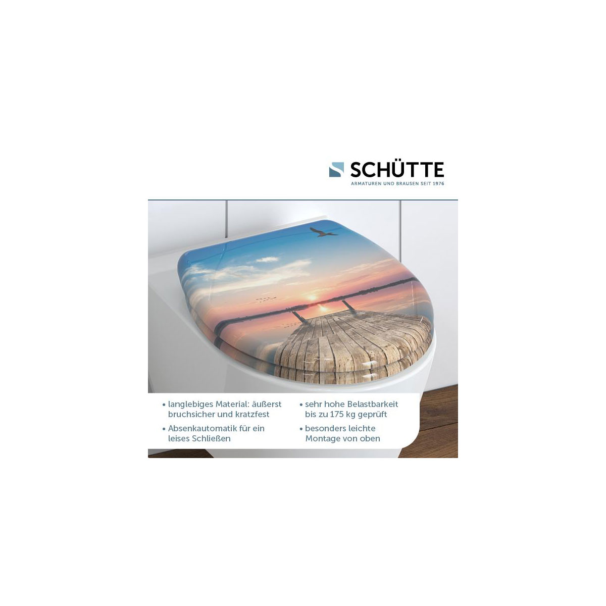 Schütte Duroplast WC-Sitz SUNSET SKY mit Absenkautomatik und Schnellverschluss Bild 7