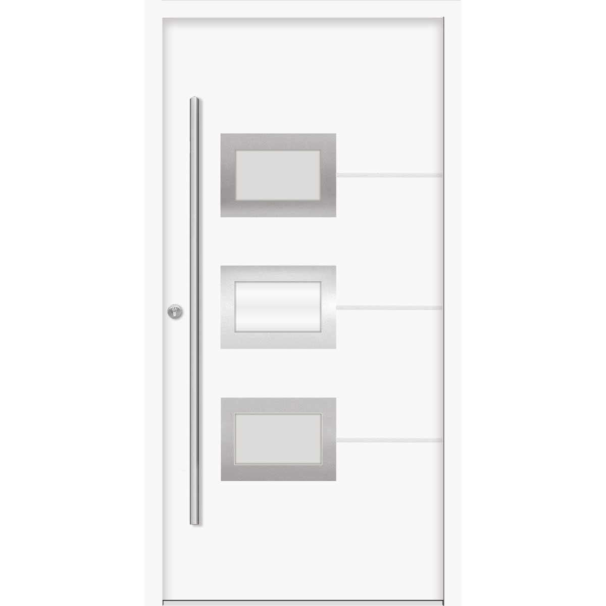 SplenDoor  Premium-Haustür Passivedoor Bergen energiesparend weiss 110 x 210 cm links