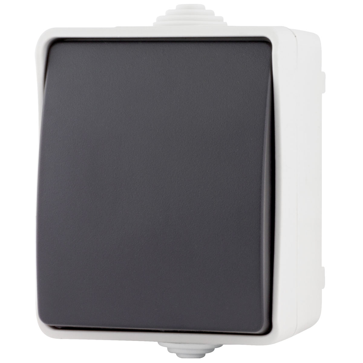 Aufputz-Wechselschalter Basic Feuchtraum grau Bild 1