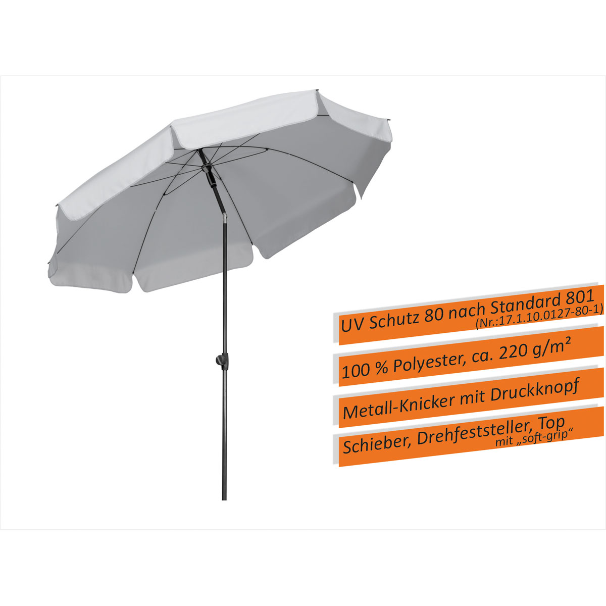 Schneider Schirme Sonnenschirm Aquila Durchmesser 250 cm silbergrau Bild 7