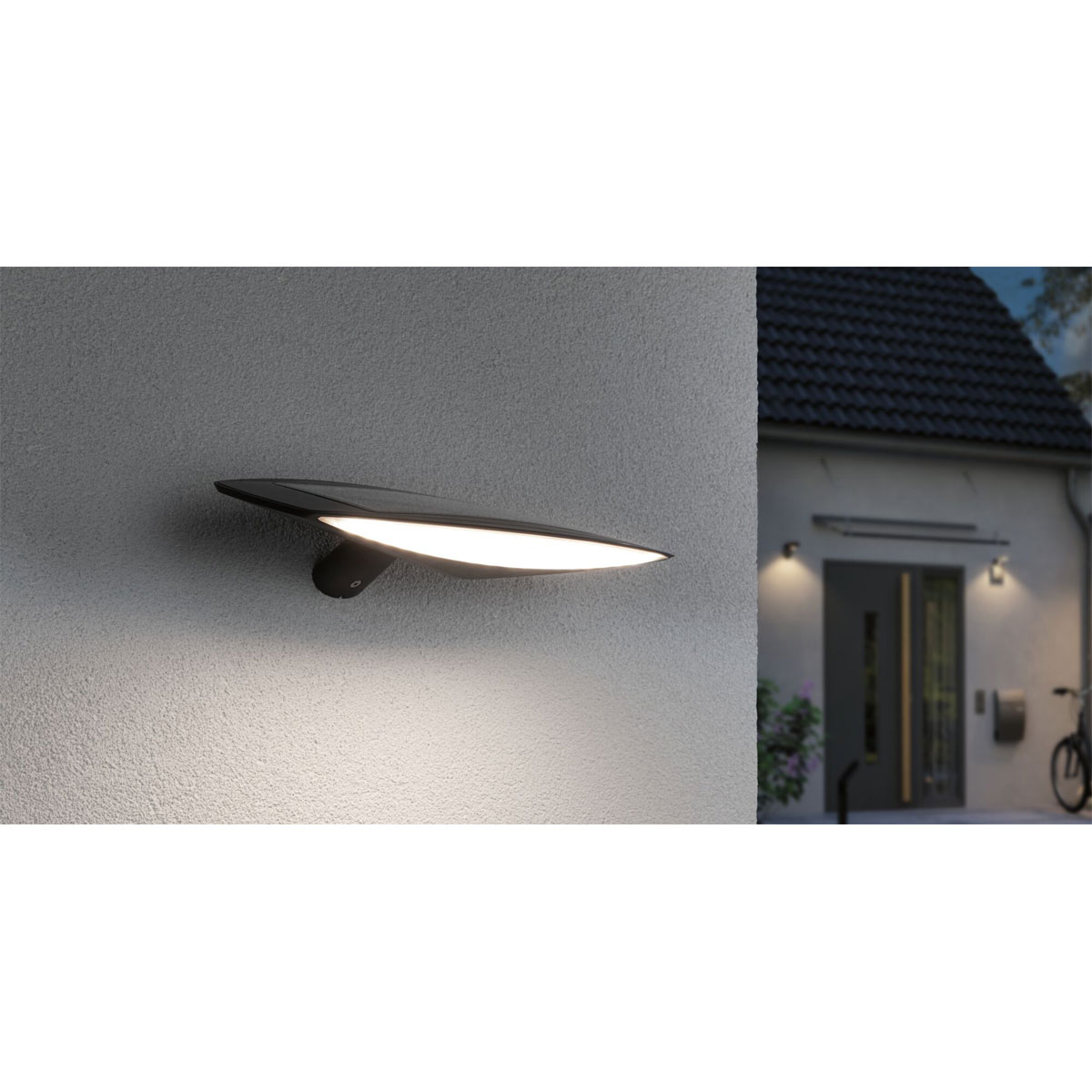 Paulmann  Outdoor Solar Wandleuchte Kiran IP44 3000K 600lm Bewegungsmelder Anthrazit Bild 4