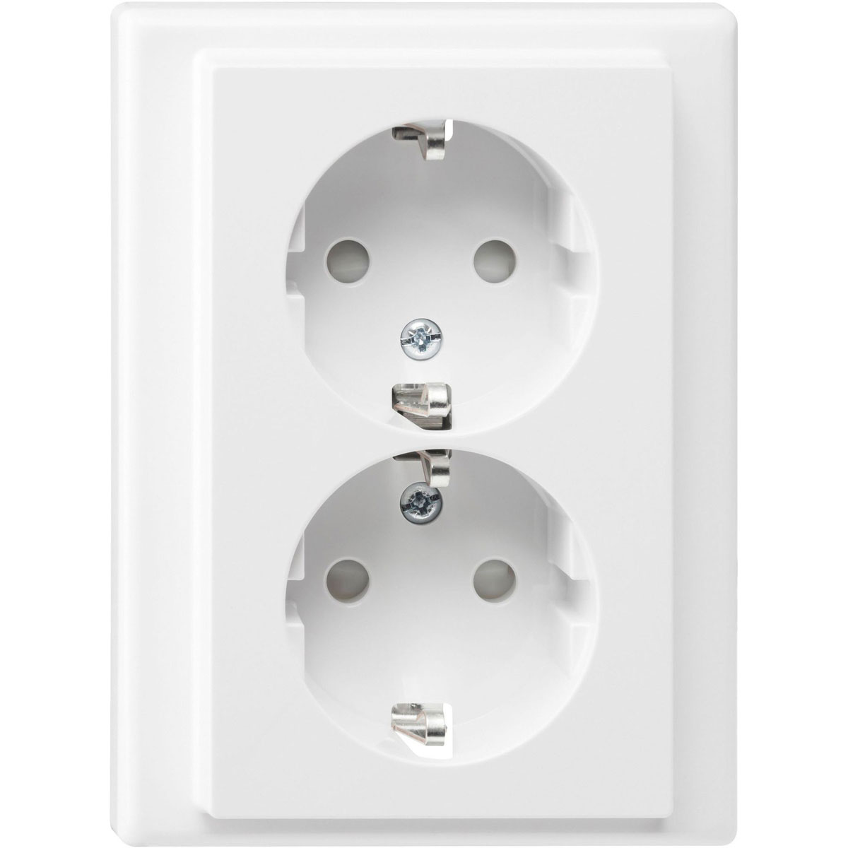Merten SCHUKO-Doppelsteckdose System M polarweiß