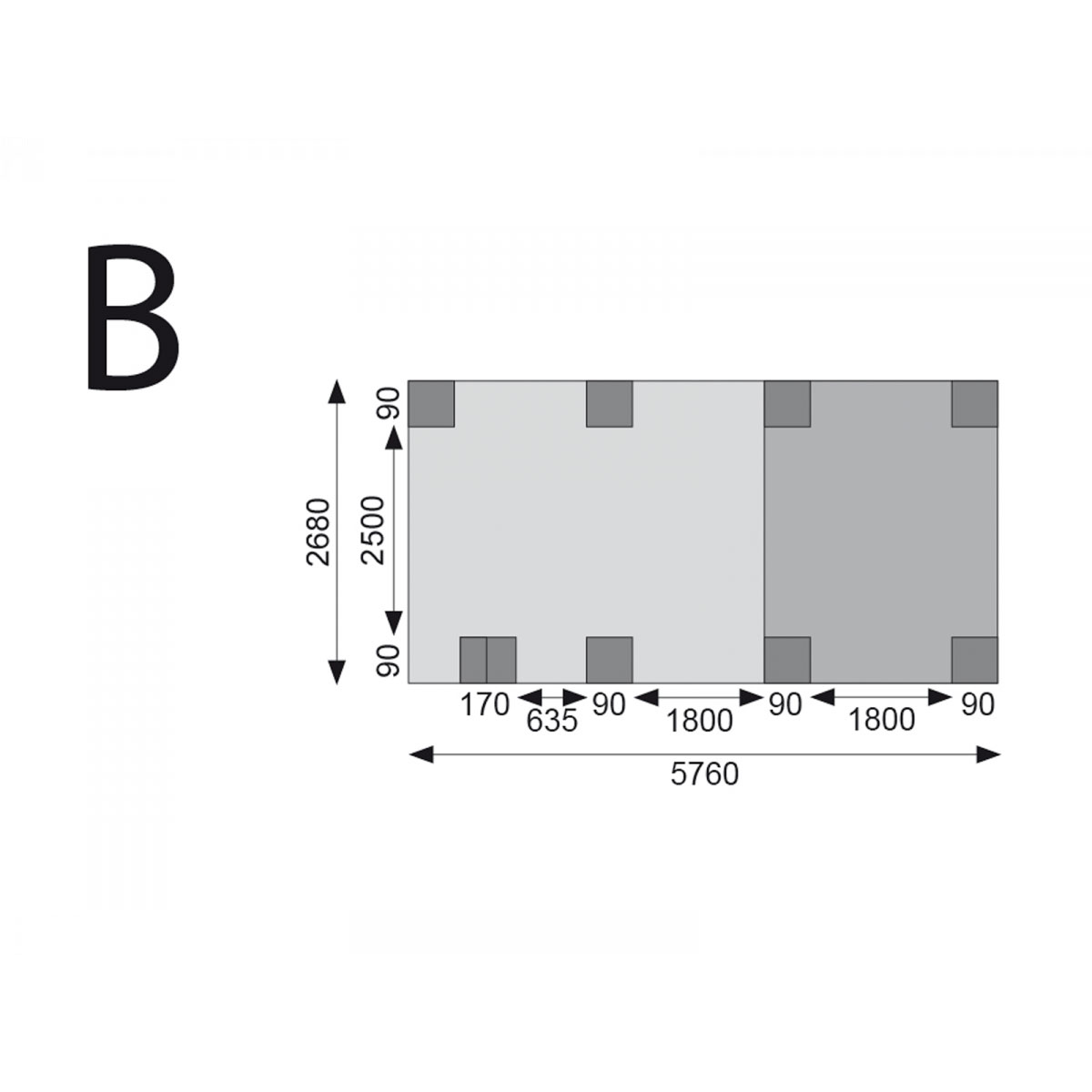 Karibu Einzelcarport Eco 2 Variante B inkl einem Einfahrtsbogen Tiefe 576 cm Bild 2