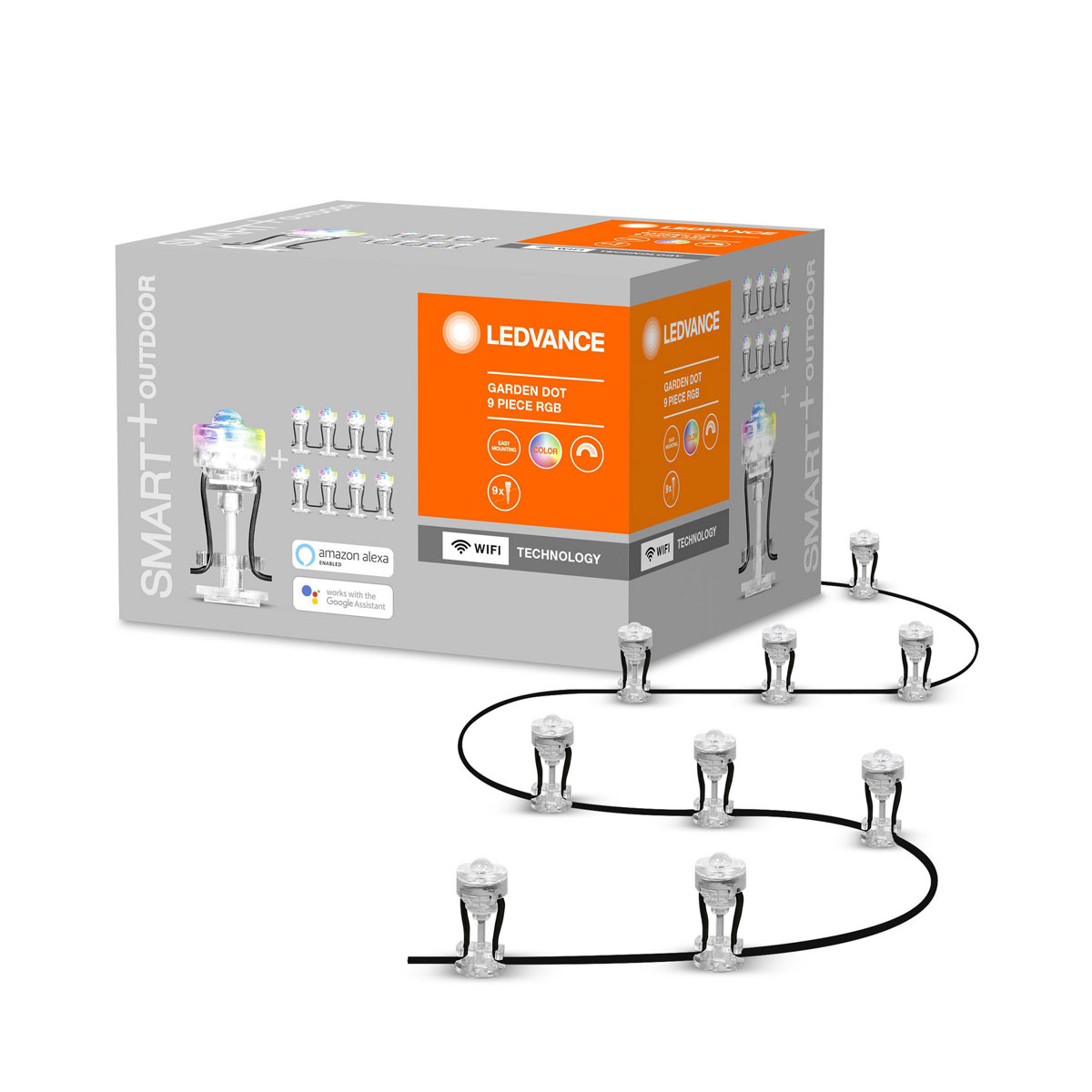 Ledvance SMART+ Außenleuchte Garden Dot 9 Lampen schwarz
