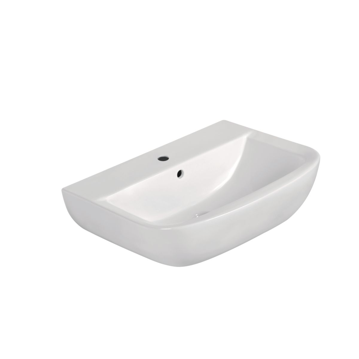sanicomfort Waschbecken REKIA, 45 cm, Waschtisch aus Sanitärkeramik, weiß