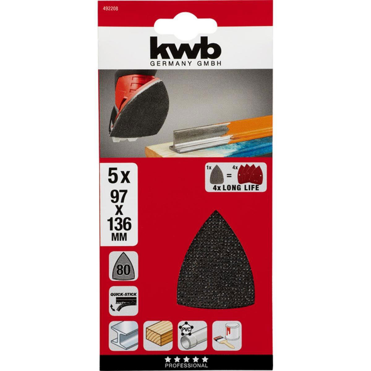 kwb  Gitterleinen für Deltaschleifer 97 x 136 mm K80 Bild 2