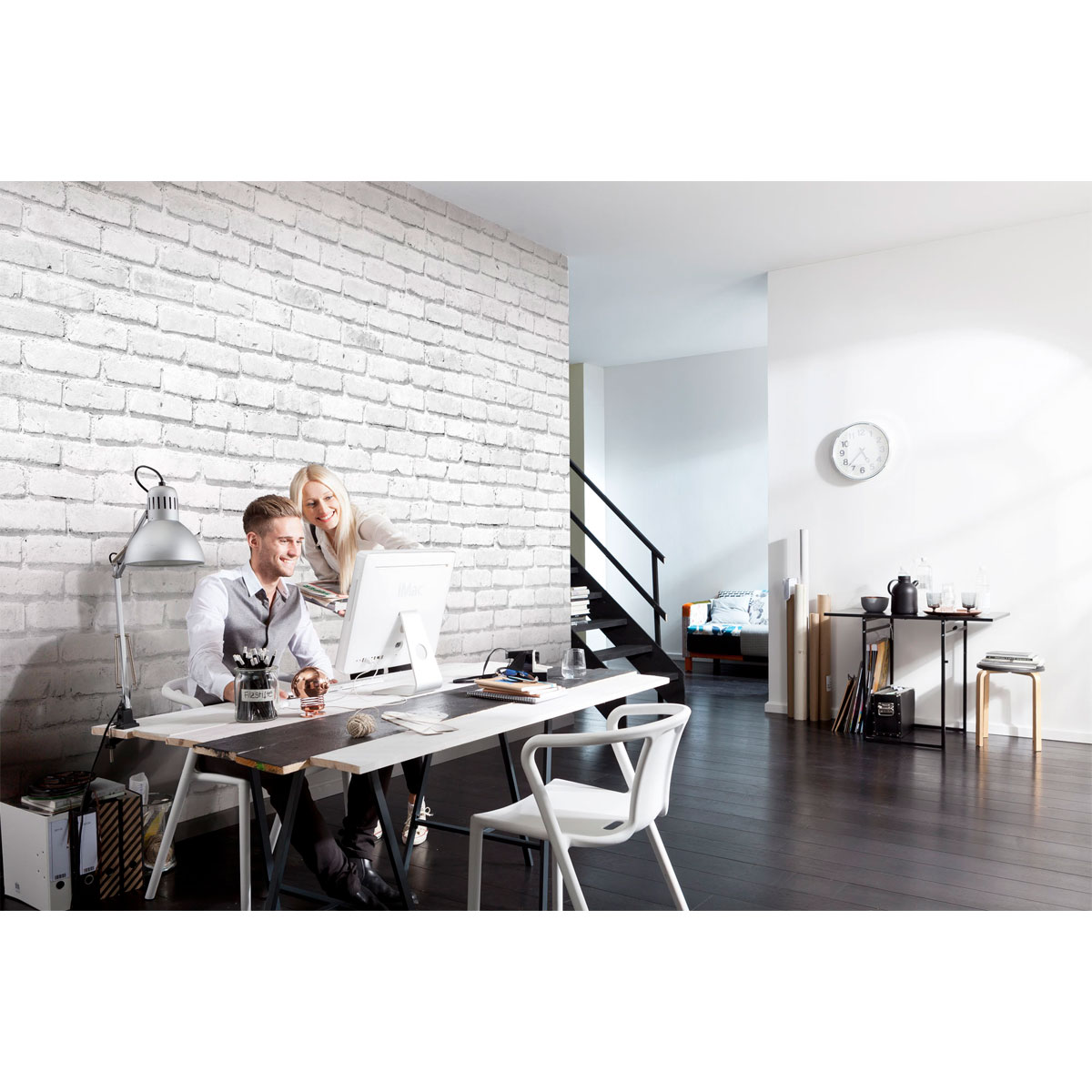 Komar  Vlies Fototapete Brick Wall 368x248 cm