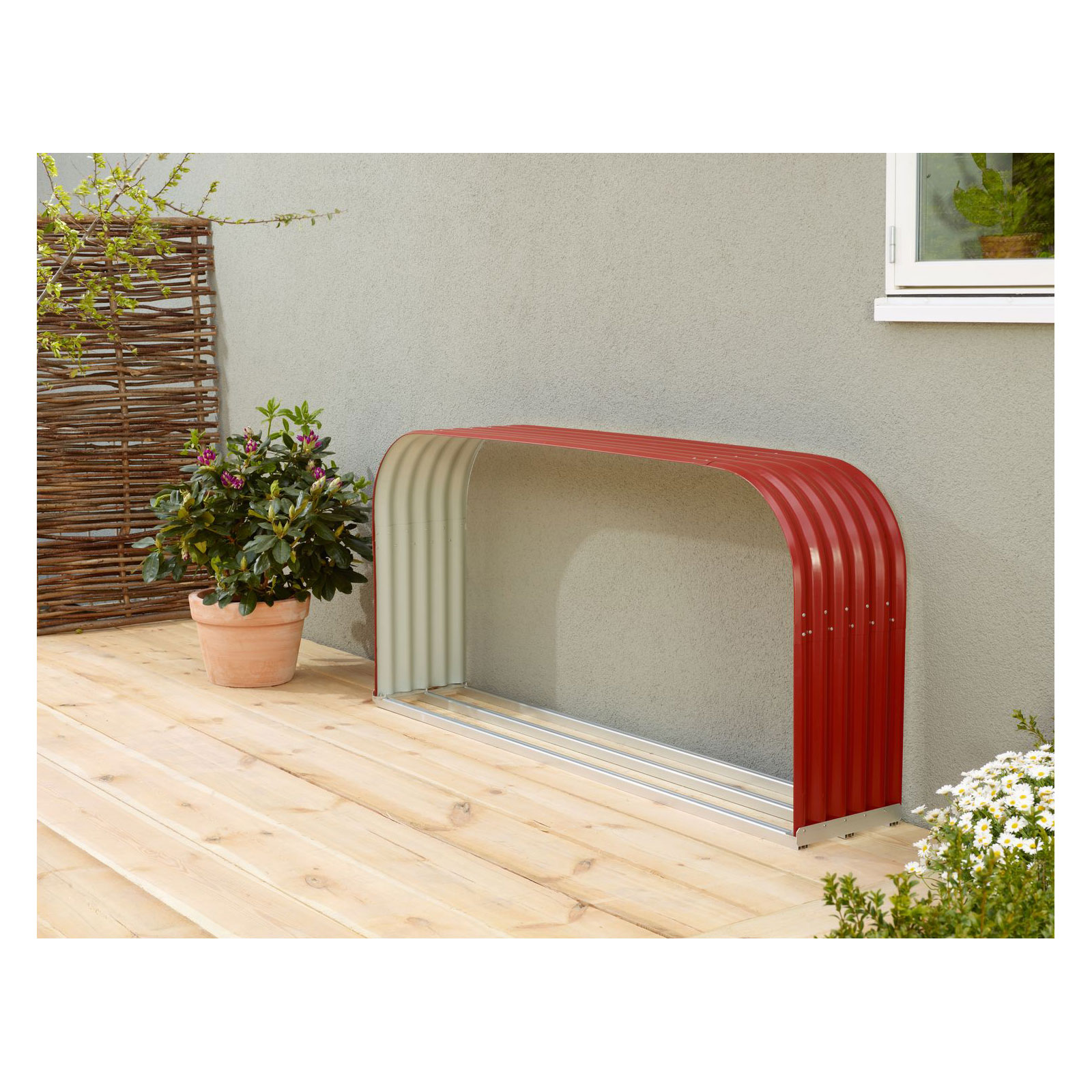 Vitavia Kaminholzregal Lignum 401 flach rubin-rot