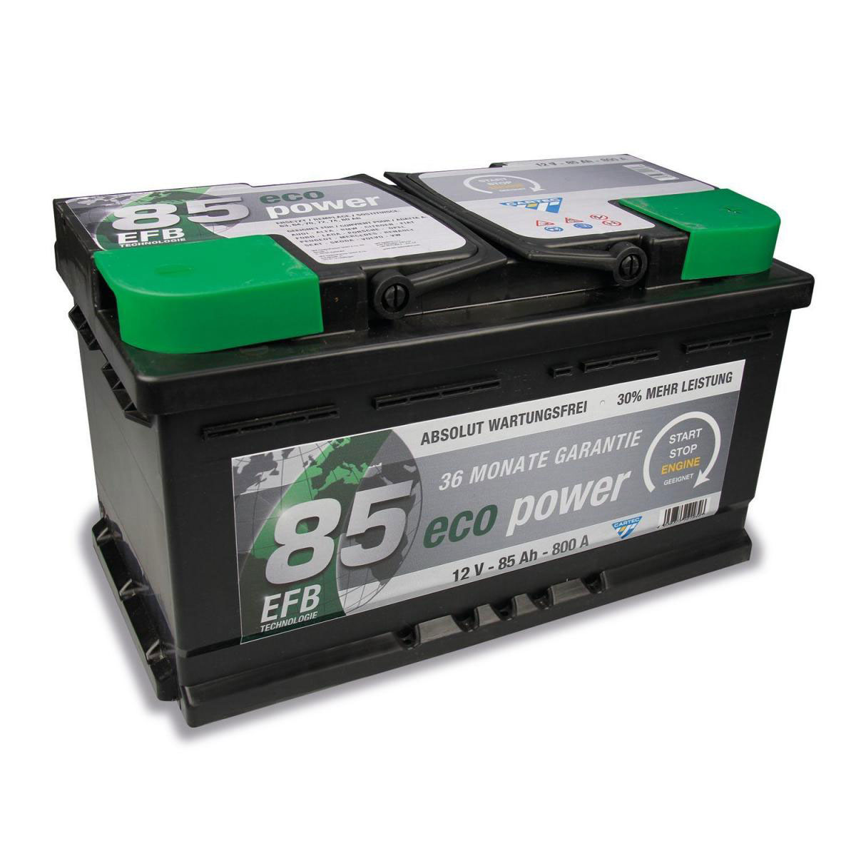 CARTEC und 85 Batterie 12V/85Ah/800A Start-Stopp Technologie