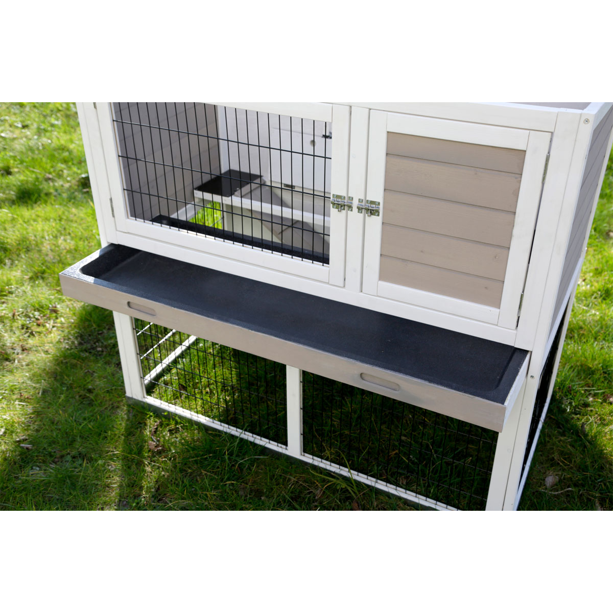 Kleintierstall Lucky 115 x 100 x 65 cm weiß-braun Bild 5