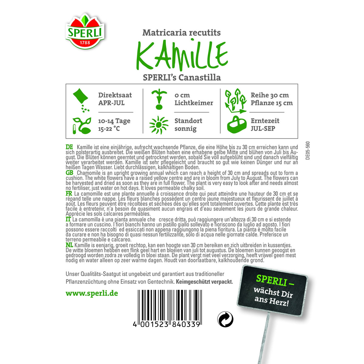 Sperli Kamille ngs Canastilla Bild 2