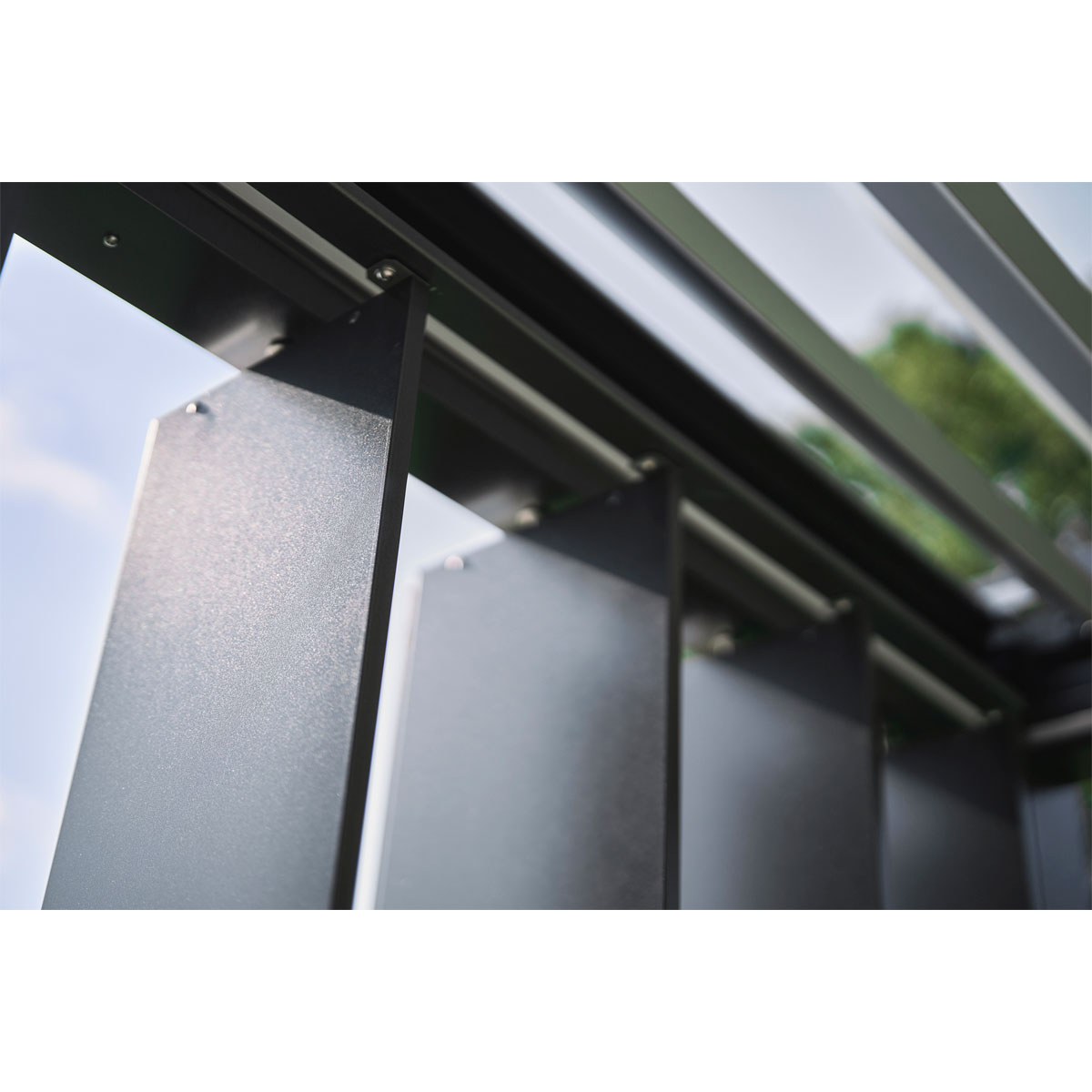 Biohort Lamellenseitenwand Gr. 3m dunkelgrau-metallic Bild 2