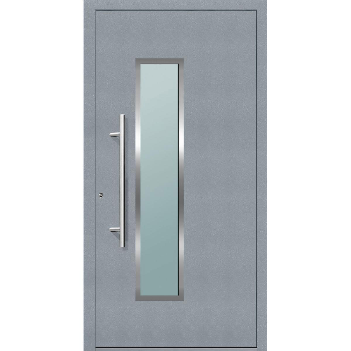 Aluminium Sicherheits-Haustür Ravenna Exklusiv 75 mm grau 110 x 210 cm Anschlag links inkl Griffset Bild 1