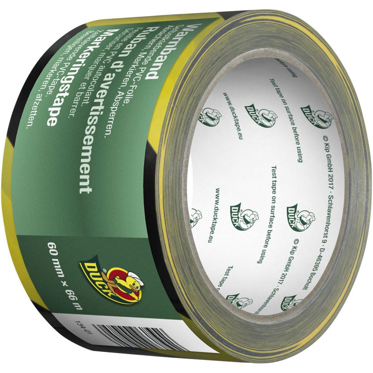 Duck Absperrband schwarz/gelb 60 mm x 66 m