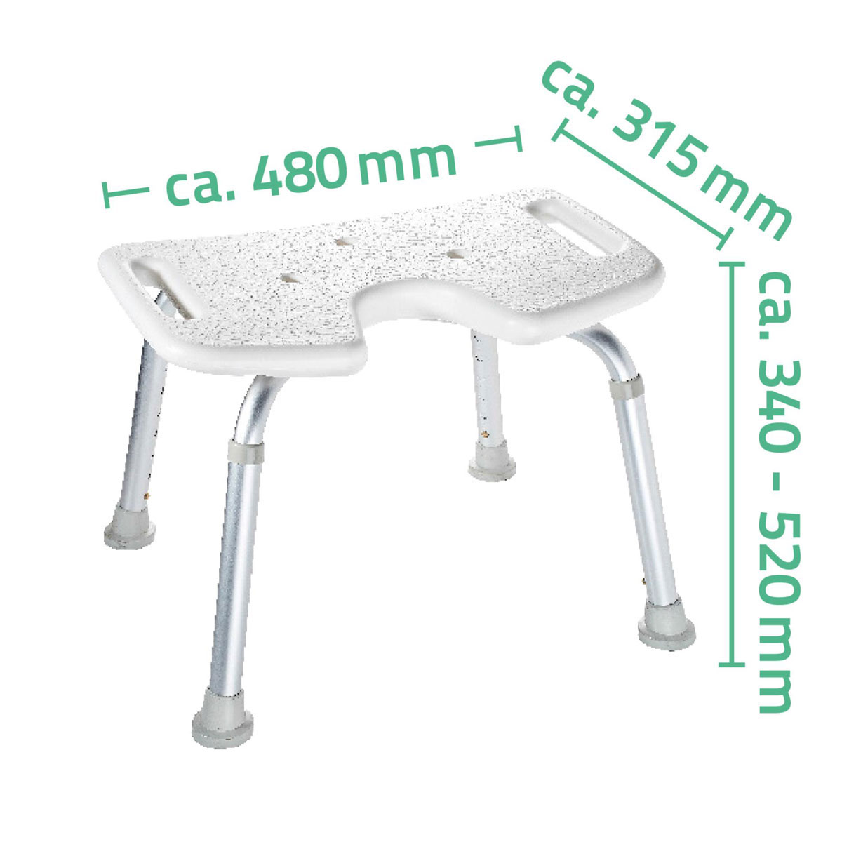 Ridder  Bade-/Duschhocker höhenverstellbar mit Hygieneausschnitt Bild 3