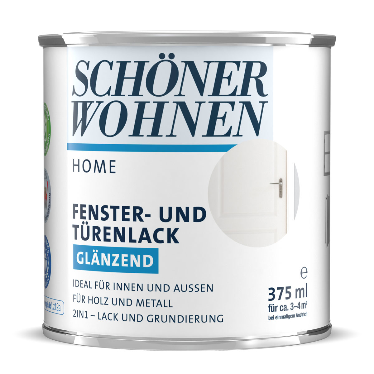 Schöner Wohnen Farbe Fenster- und Türenlack Home weiß glänzend 375 ml