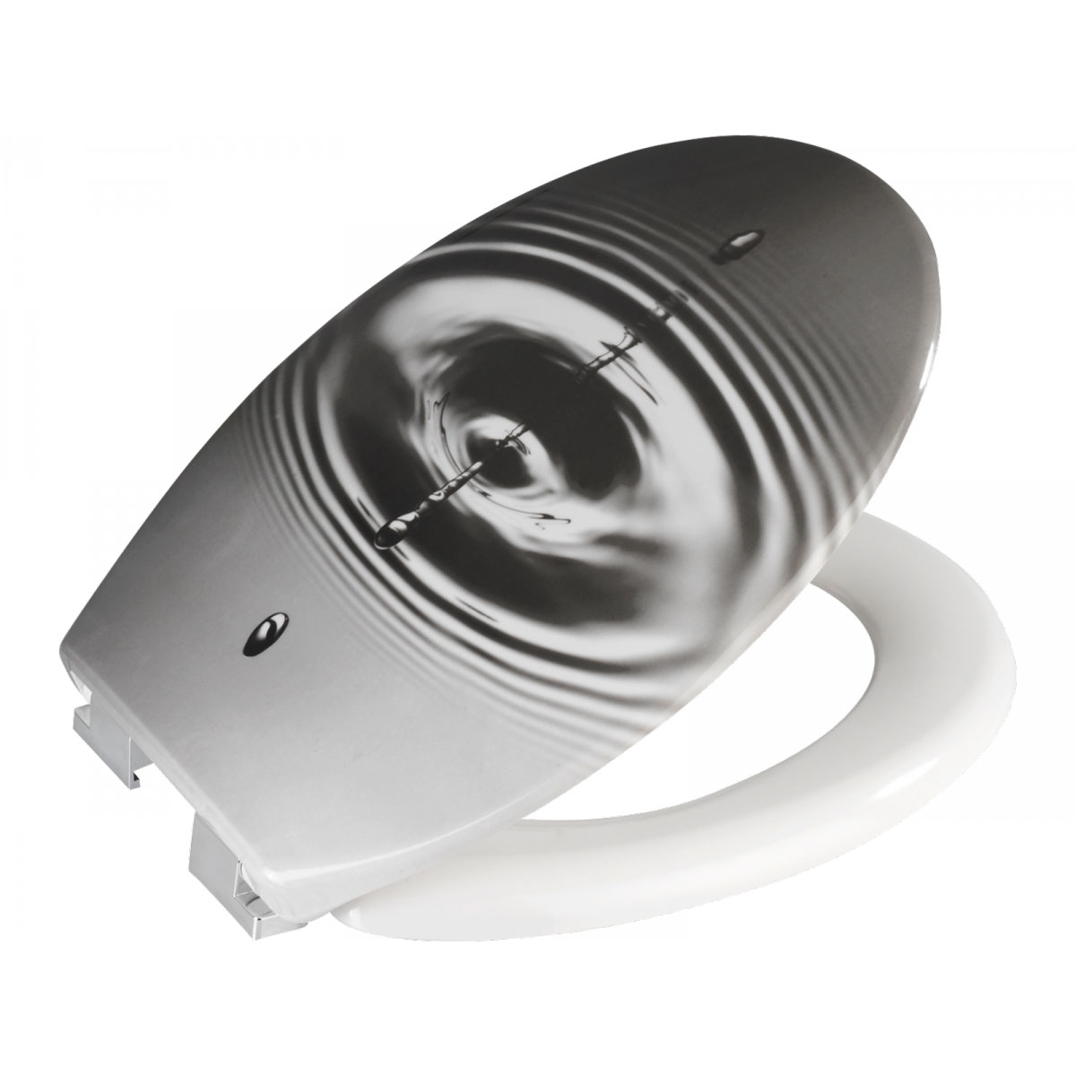 Wenko WC-Sitz Waterdrop Grau antibakteriell mit Absenkautomatik